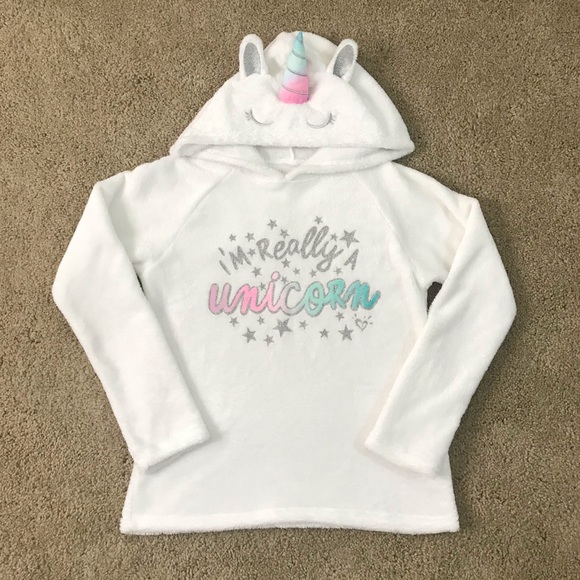 white unicorn hoodie